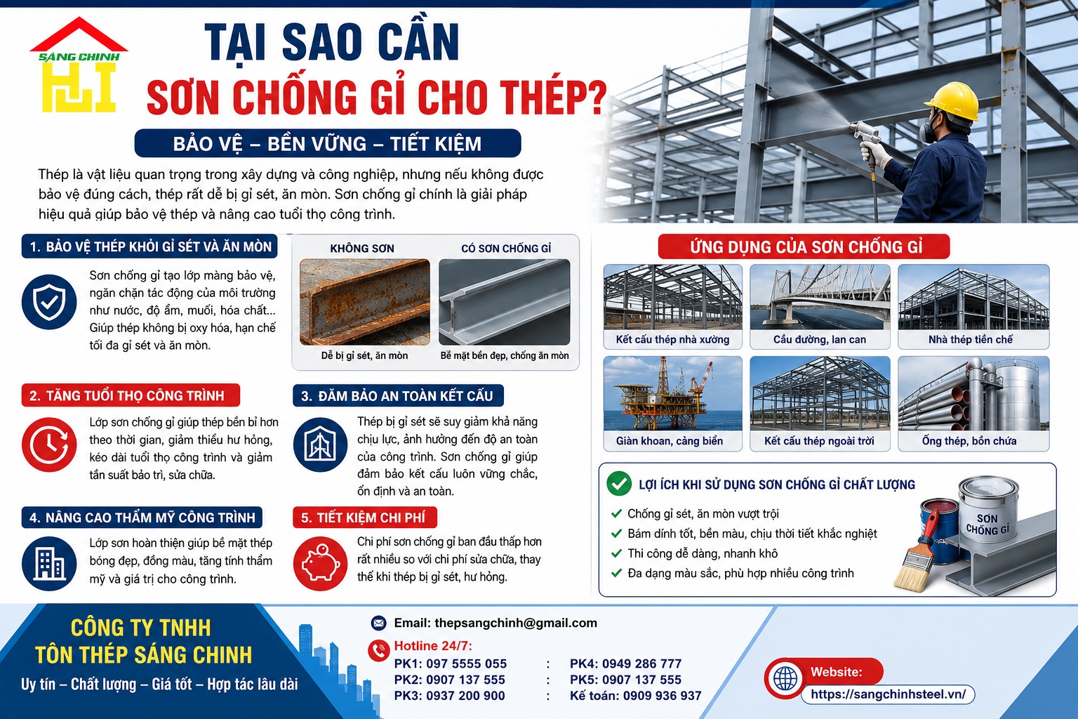 Cách sơn chống gỉ thép