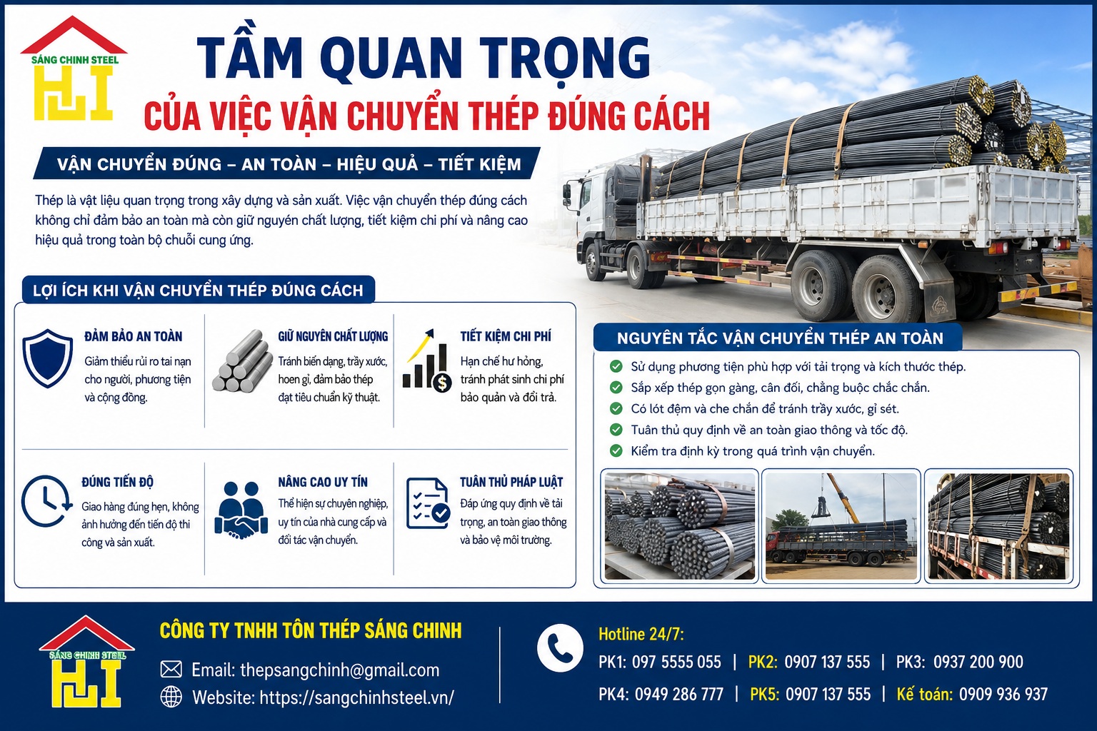 Cách vận chuyển thép