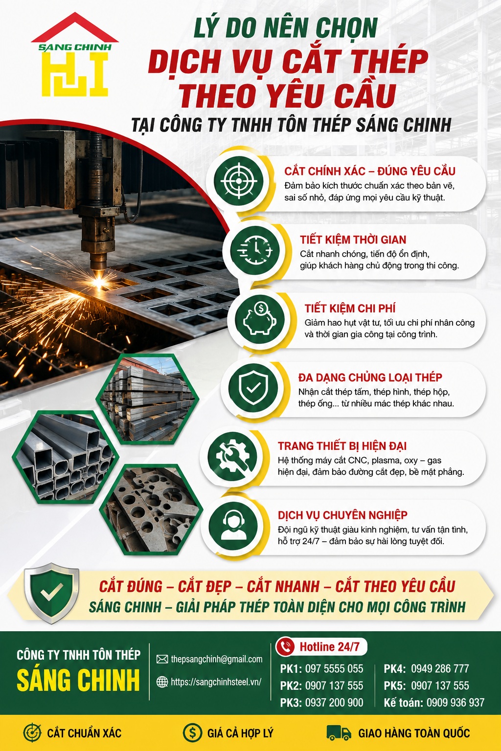 Cắt thép theo yêu cầu
