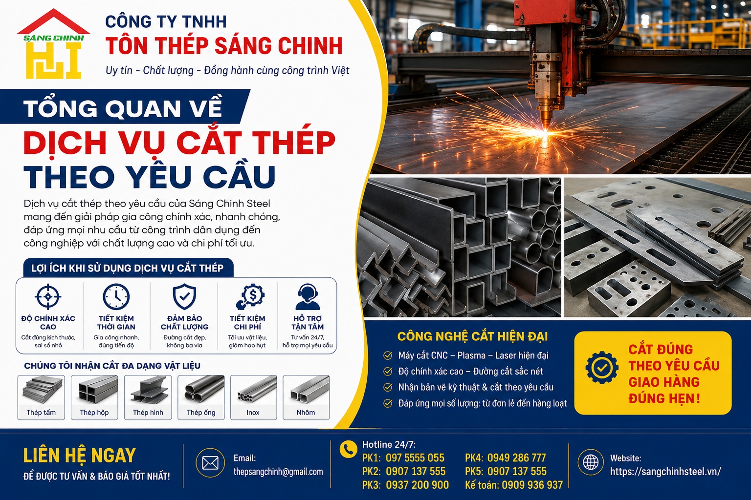 Cắt thép theo yêu cầu