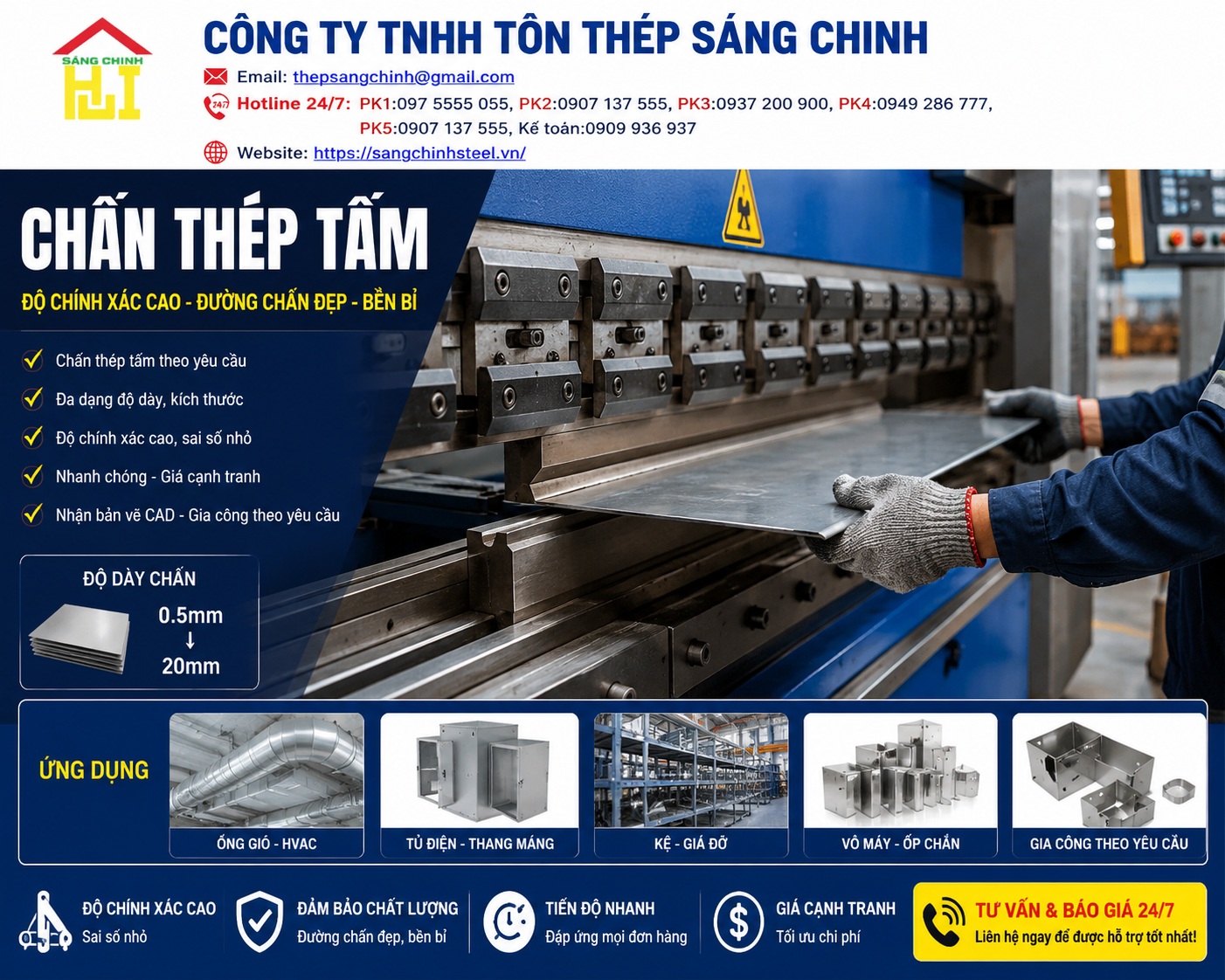 Chấn thép tấm