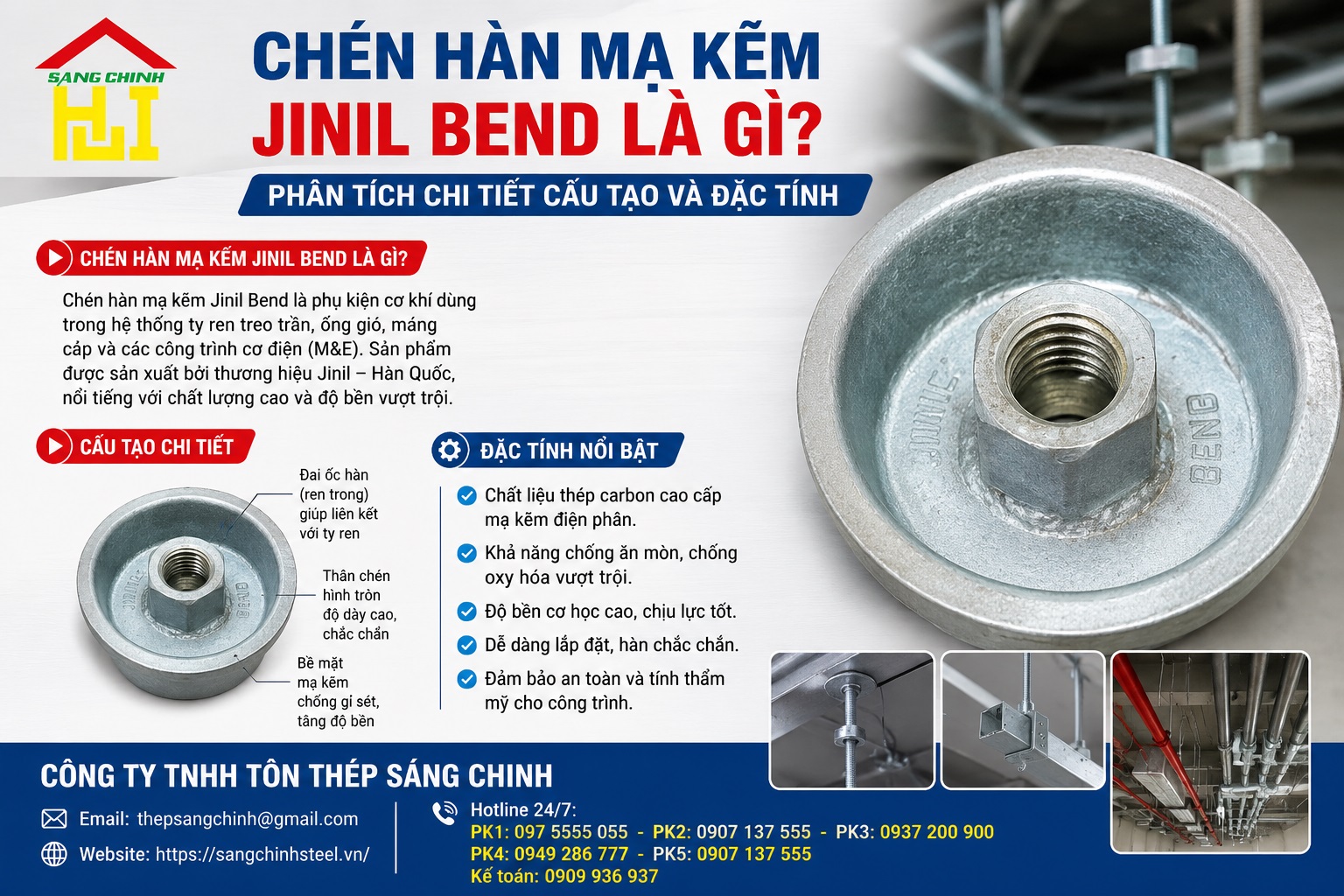 Chén hàn mạ kẽm (Cap) Jinil bend (Dybend) – Hàn Quốc