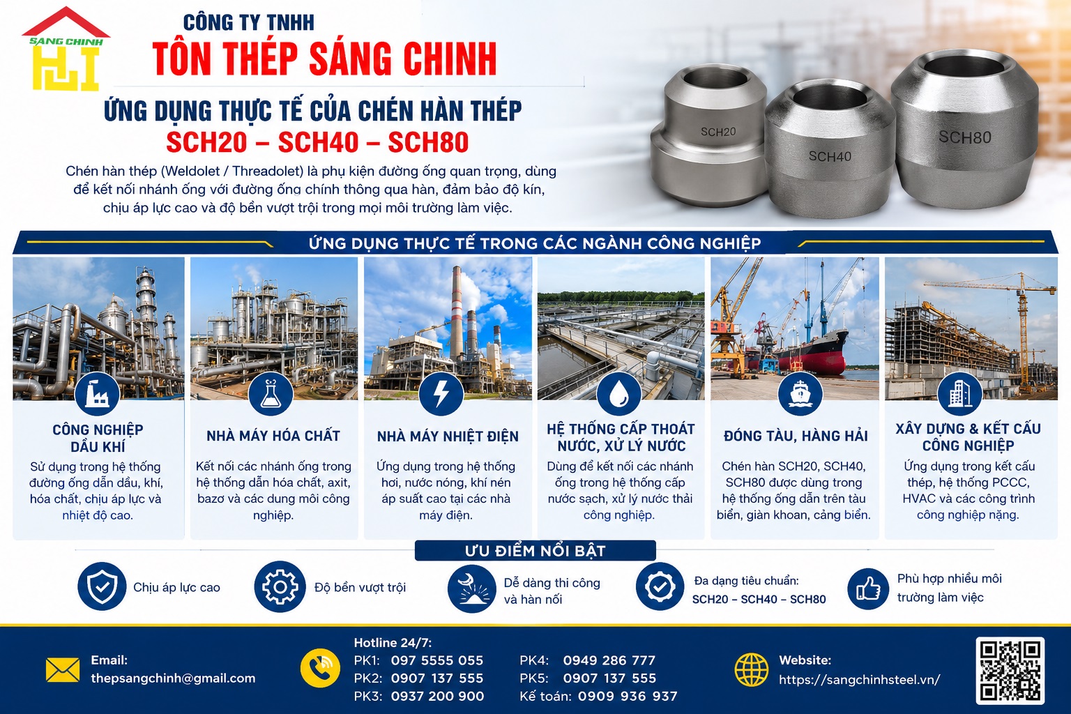 Chén Hàn Thép SCH20, SCH40, SCH80