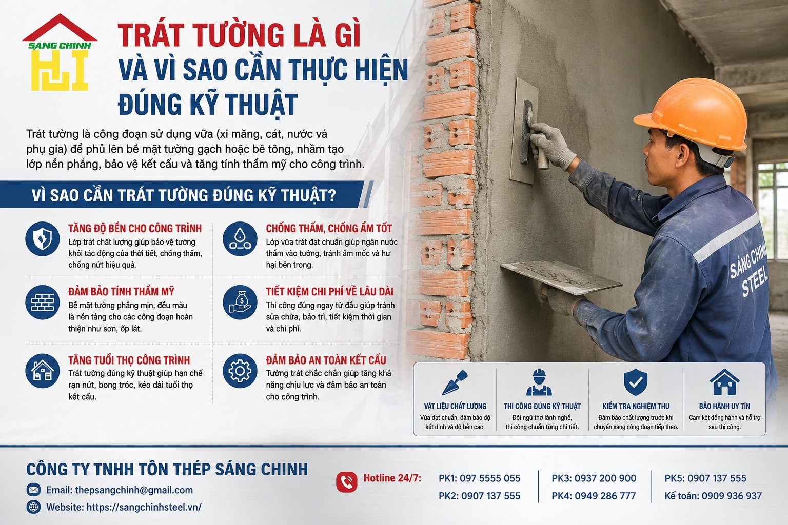 Chi phí trát tường bao nhiêu tiền 1m2