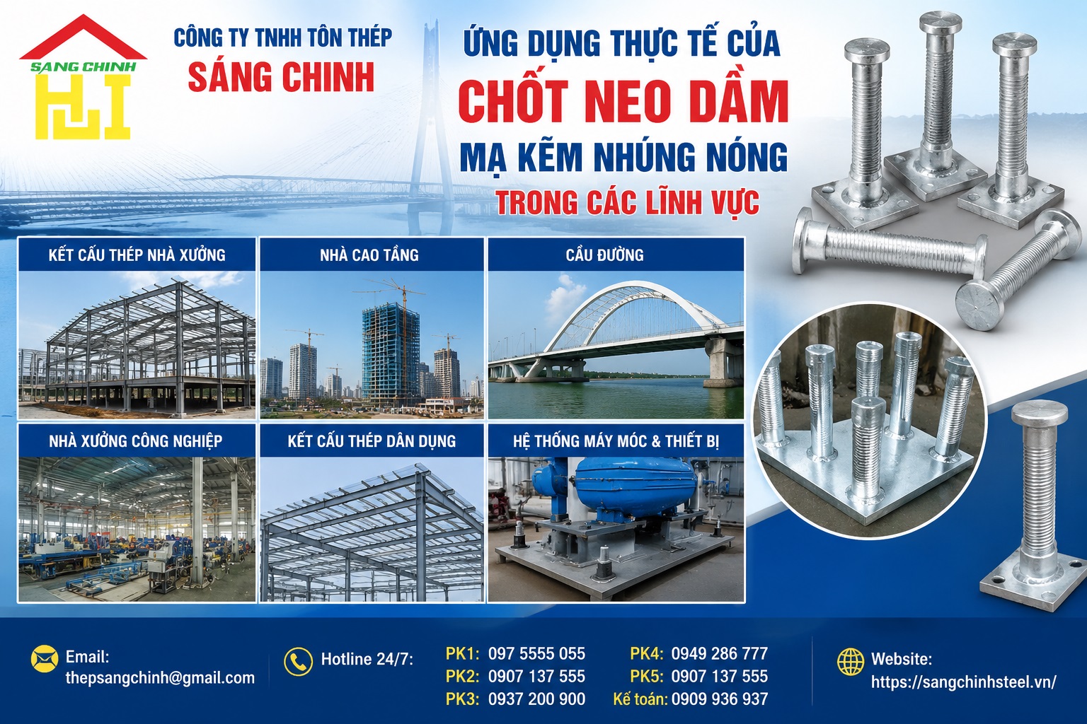 Chốt Neo Dầm – Mạ Kẽm Nhúng Nóng