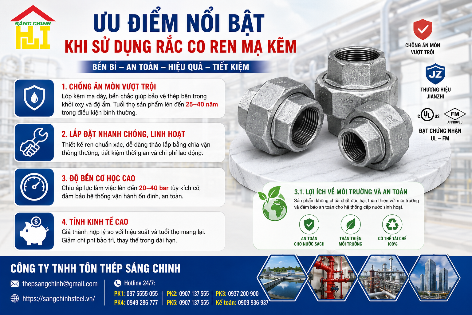 Rắc Co Ren Mạ Kẽm