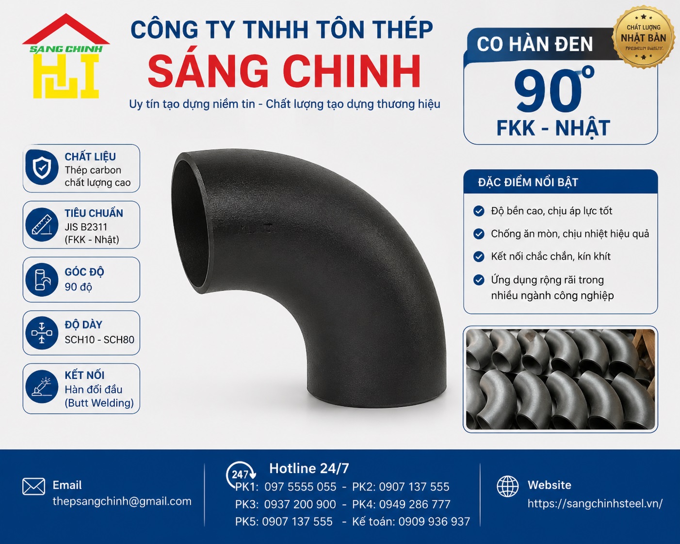 Co hàn đen 90 độ FKK – Nhật