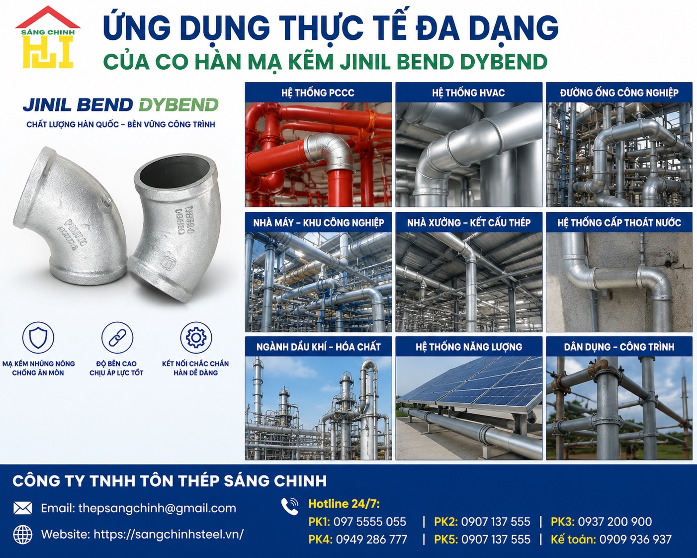 Co hàn mạ kẽm Jinil bend (Dybend) – Hàn Quốc