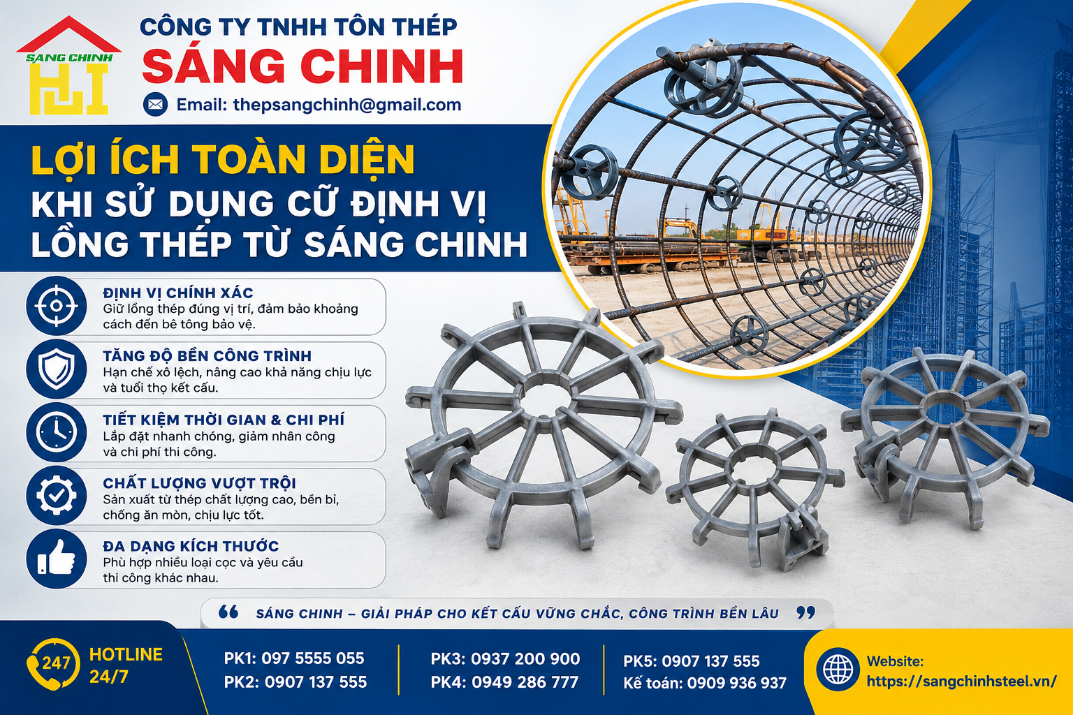 Cữ Định Vị Lồng Thép Cọc Khoan Nhồi (Con Kê)