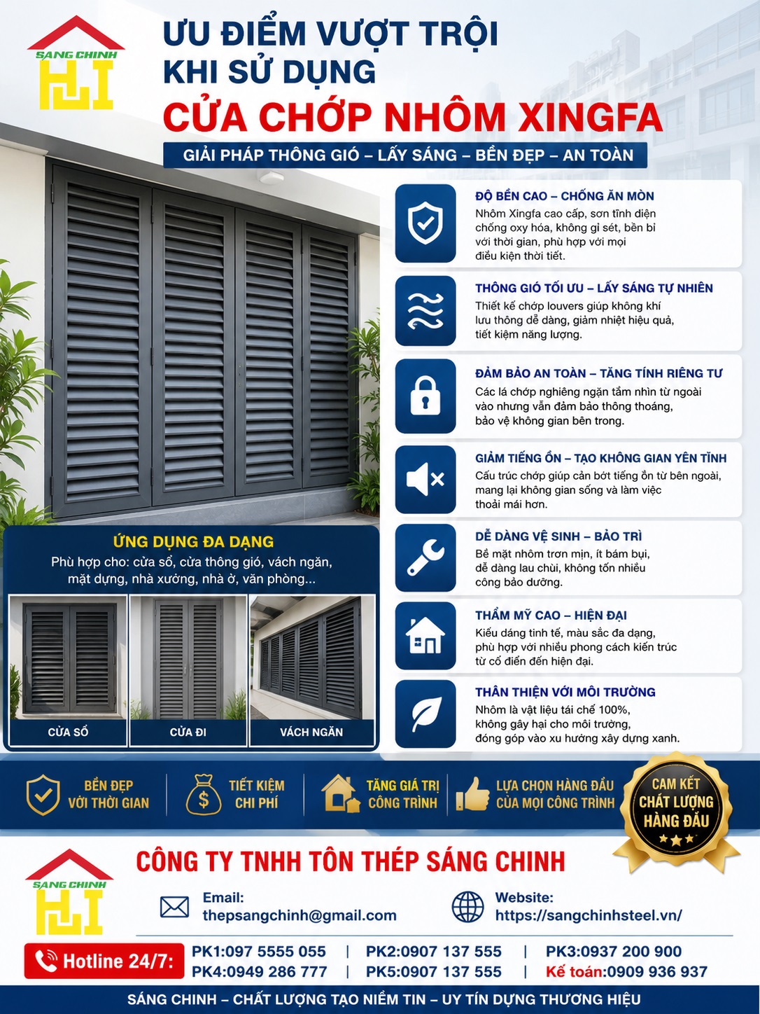 Báo Giá Cửa Chớp nhôm Xingfa