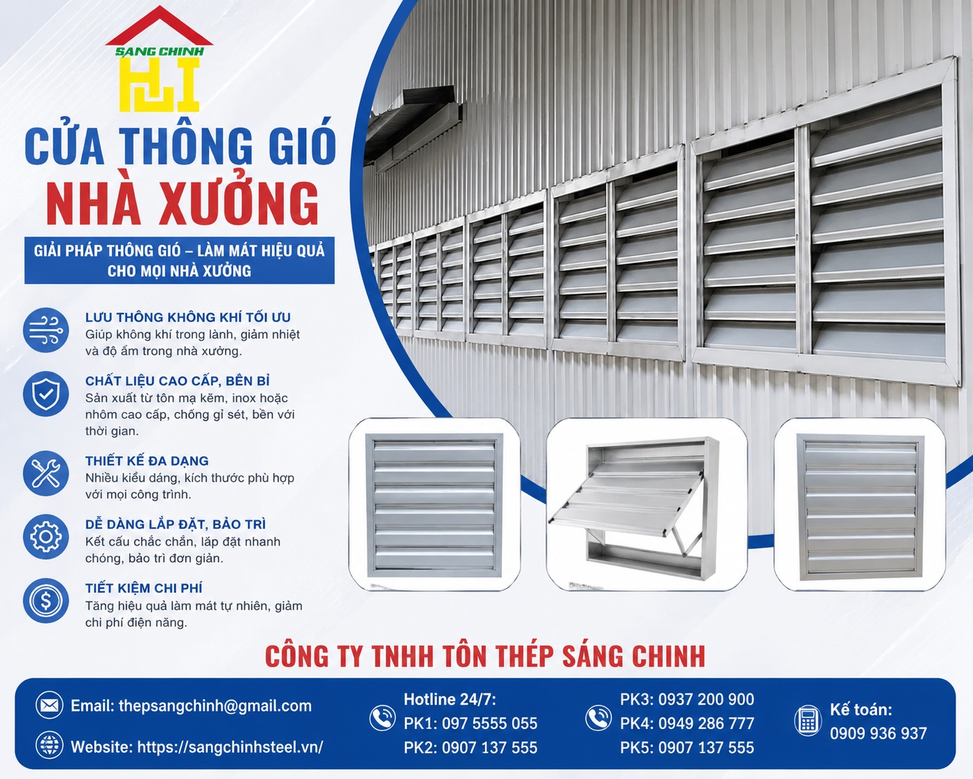 Cửa Thông Gió Nhà Xưởng
