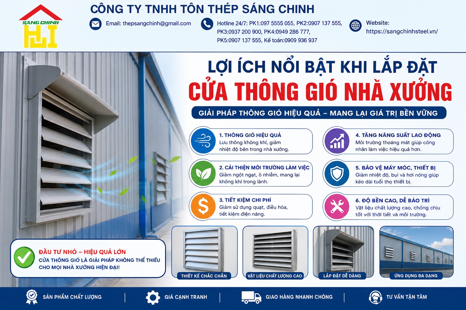 Cửa Thông Gió Nhà Xưởng