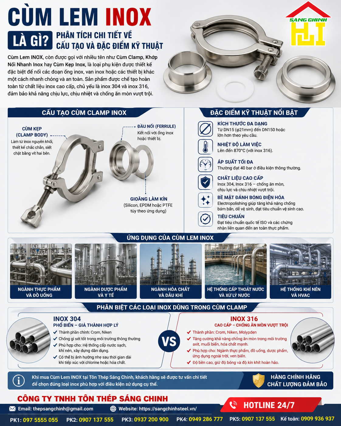 Cùm Lem INOX (Cùm Clamp)