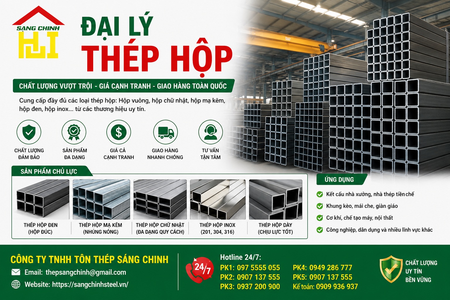 Đại lý thép hộp