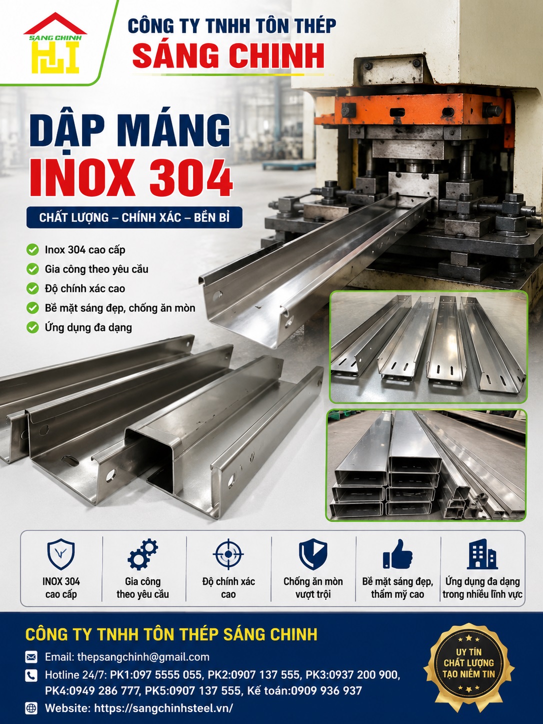 Dập Máng Inox 304
