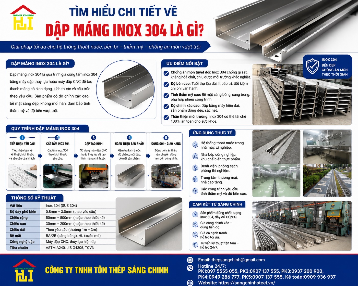 Dập Máng Inox 304