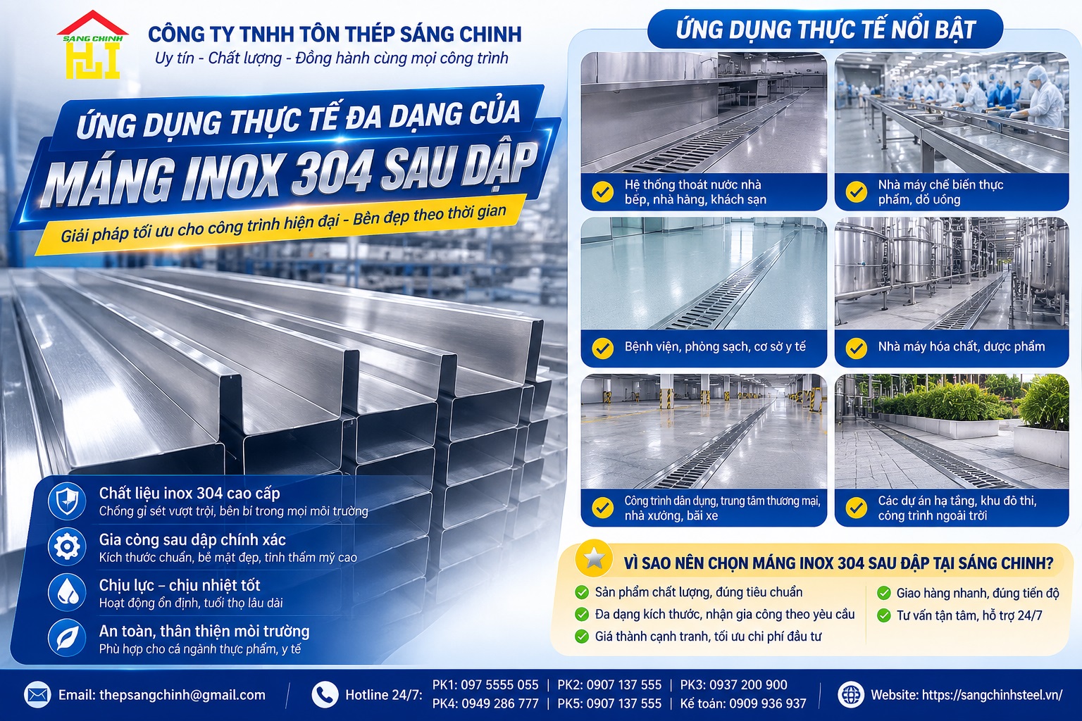 Dập Máng Inox 304