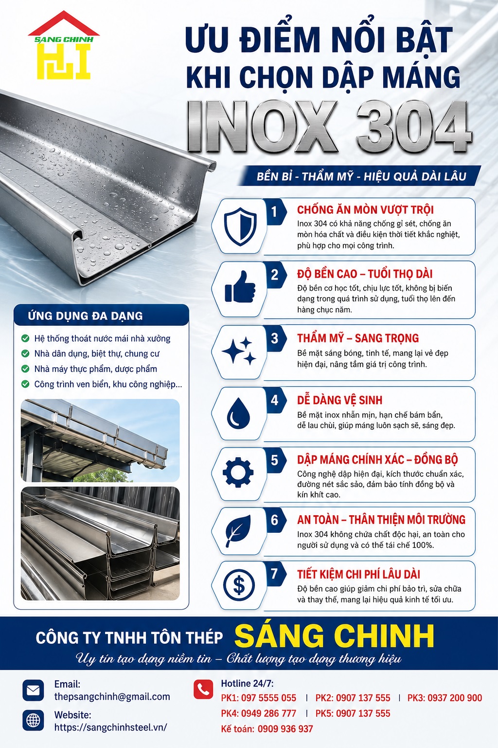 Dập Máng Inox 304