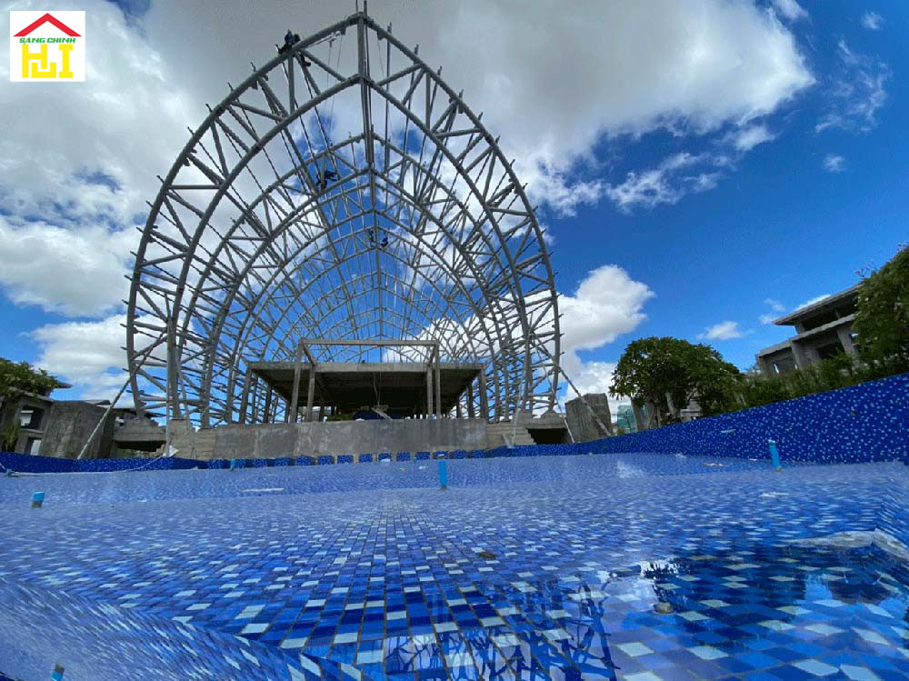 Kết cấu thép của công trình The Flora Club House