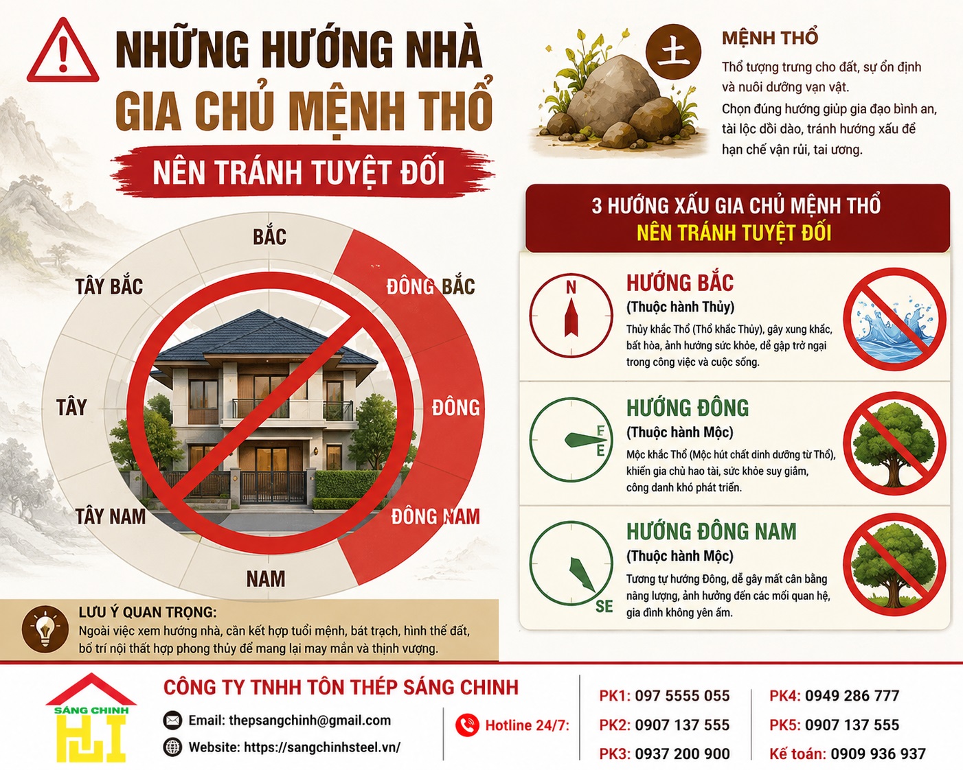 Gia chủ mệnh Thổ hợp hướng nhà nào gia đạo bình an?