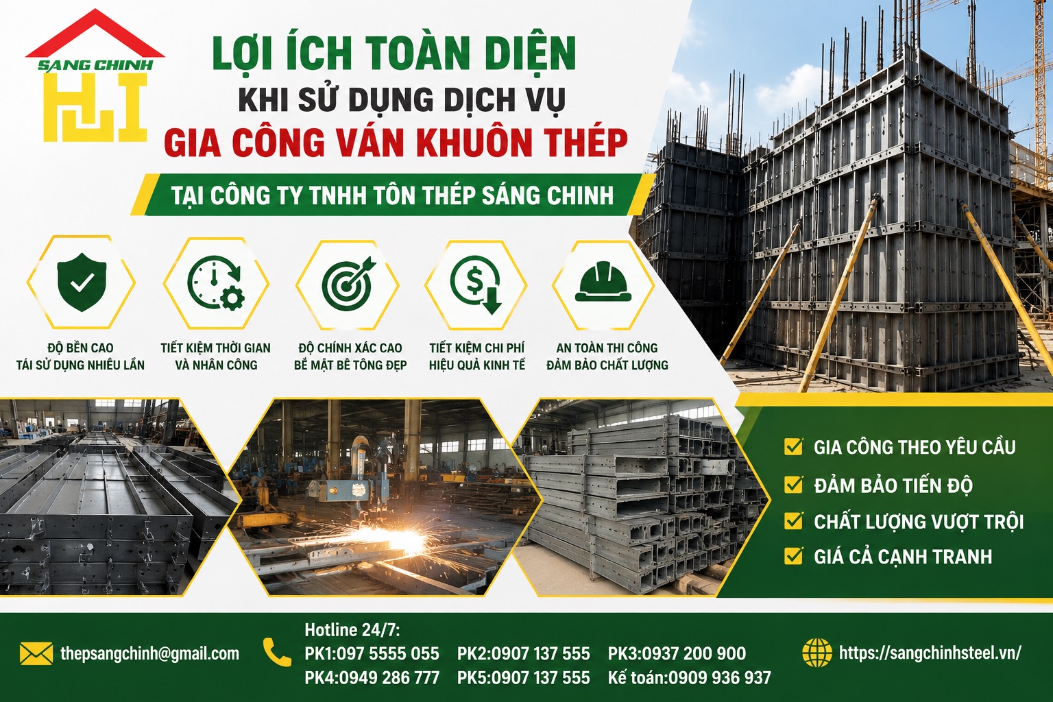 Gia công ván khuôn thép (Coppha betong)