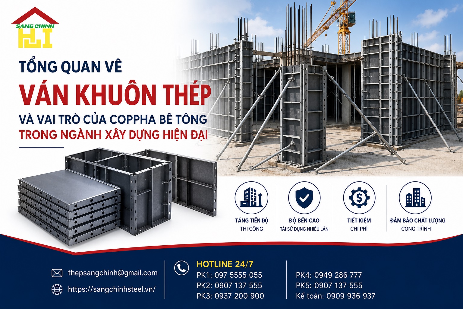 Gia công ván khuôn thép (Coppha betong)