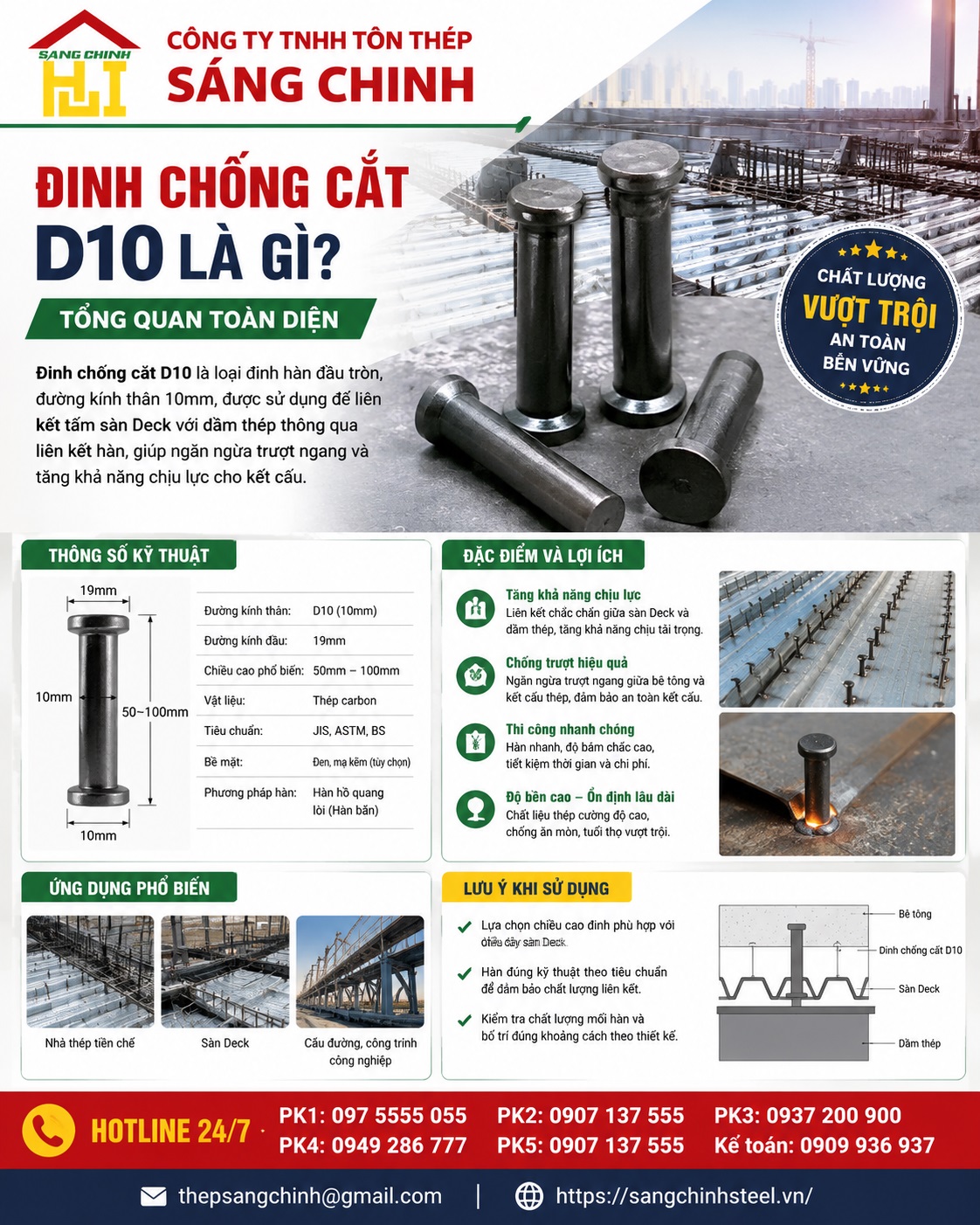 Giá Đinh Chống Cắt D10