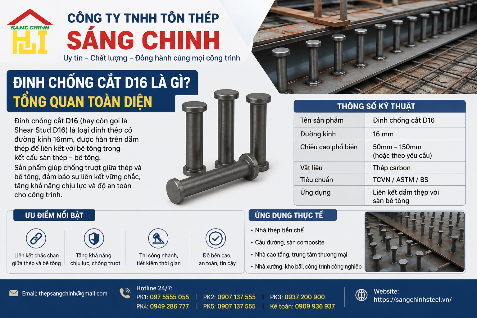 Giá Đinh Chống Cắt D16