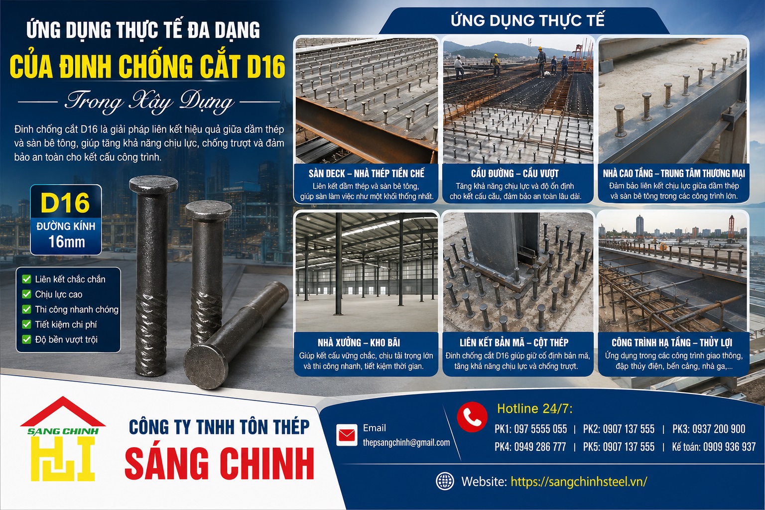 Giá Đinh Chống Cắt D16