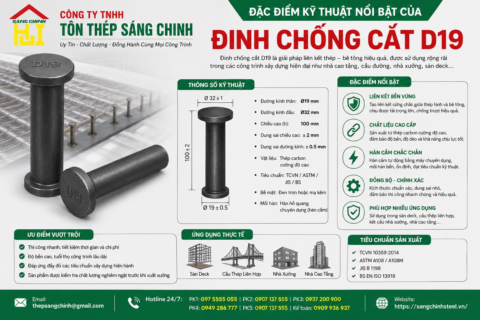 Giá Đinh Chống Cắt D19