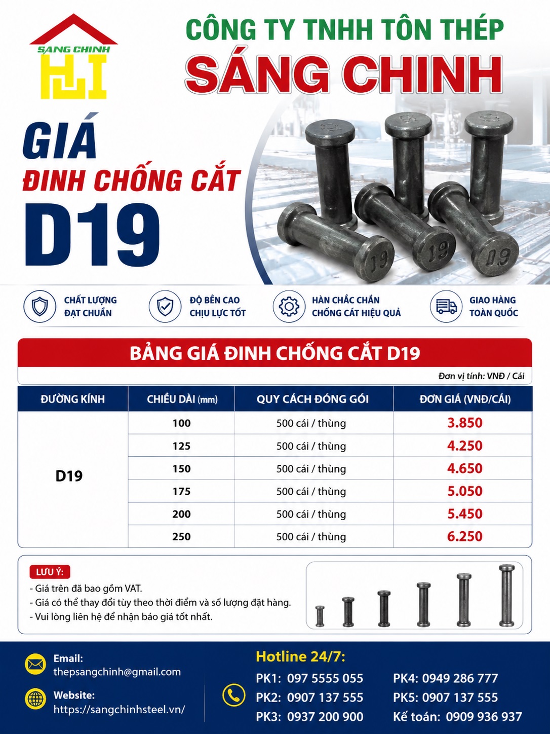 Giá Đinh Chống Cắt D19