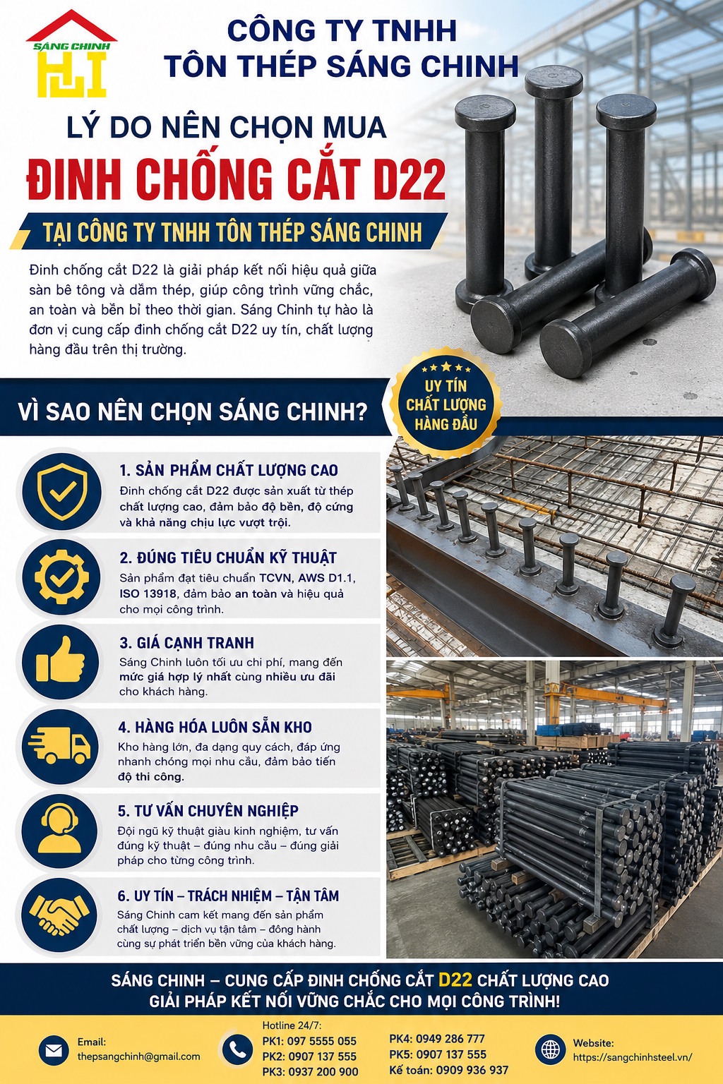 Giá Đinh Chống Cắt D22