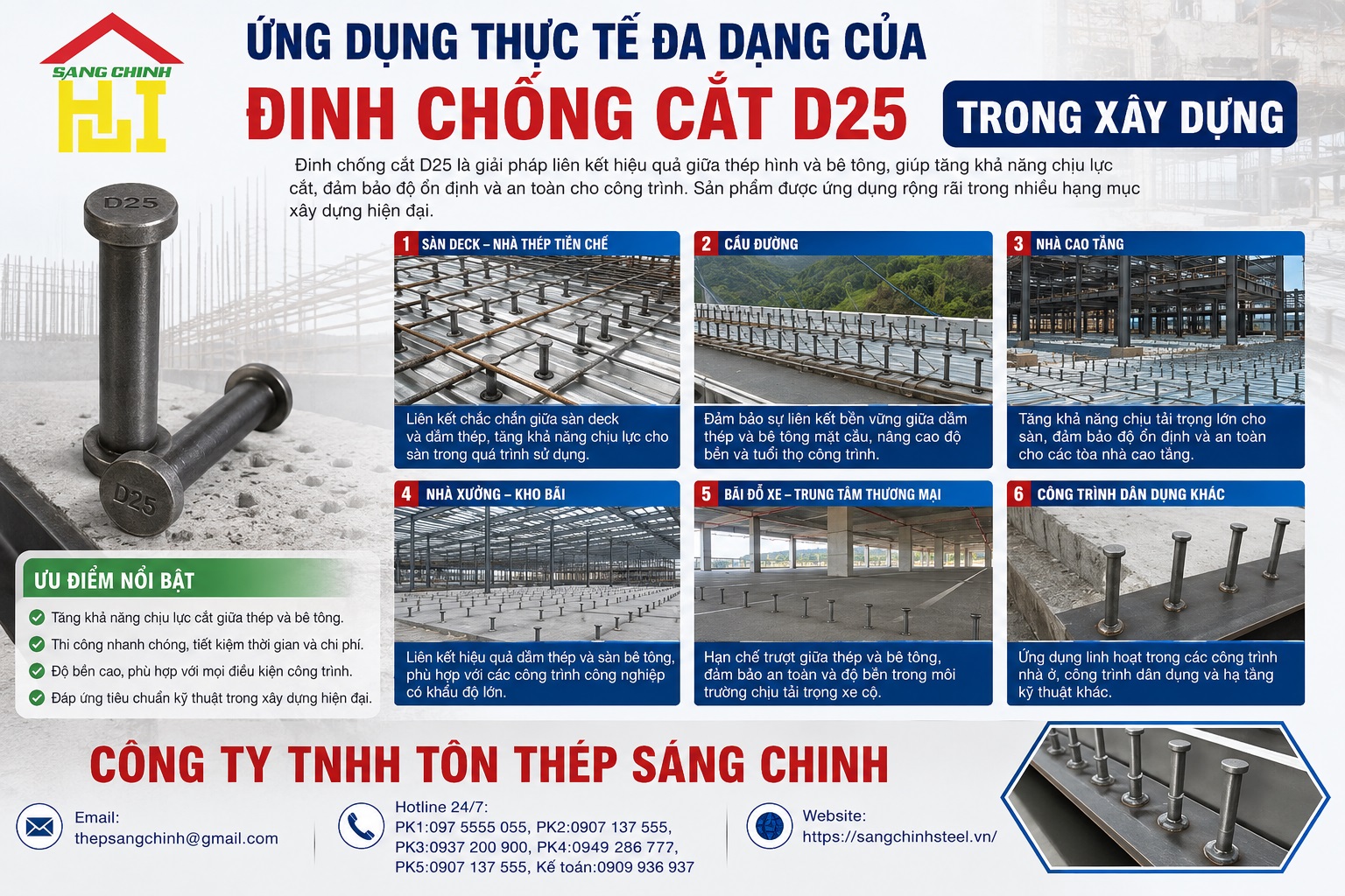 Giá Đinh Chống Cắt D25