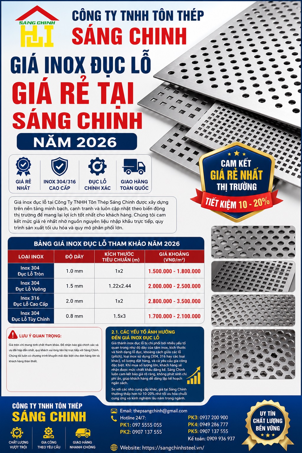 Giá Inox Đục Lỗ Giá Rẻ
