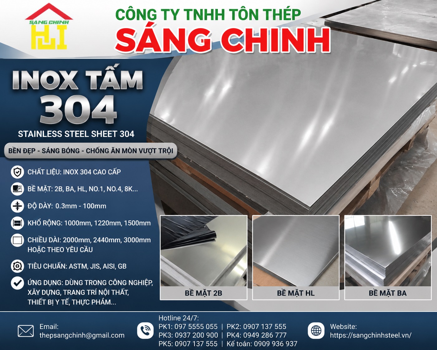 Giá inox tấm 304 Rẻ