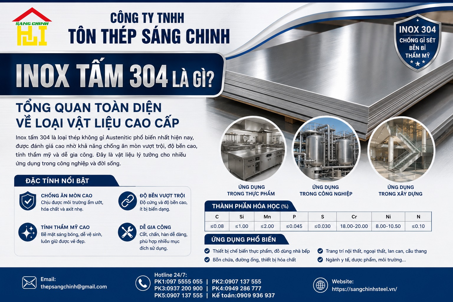Giá inox tấm 304 Rẻ