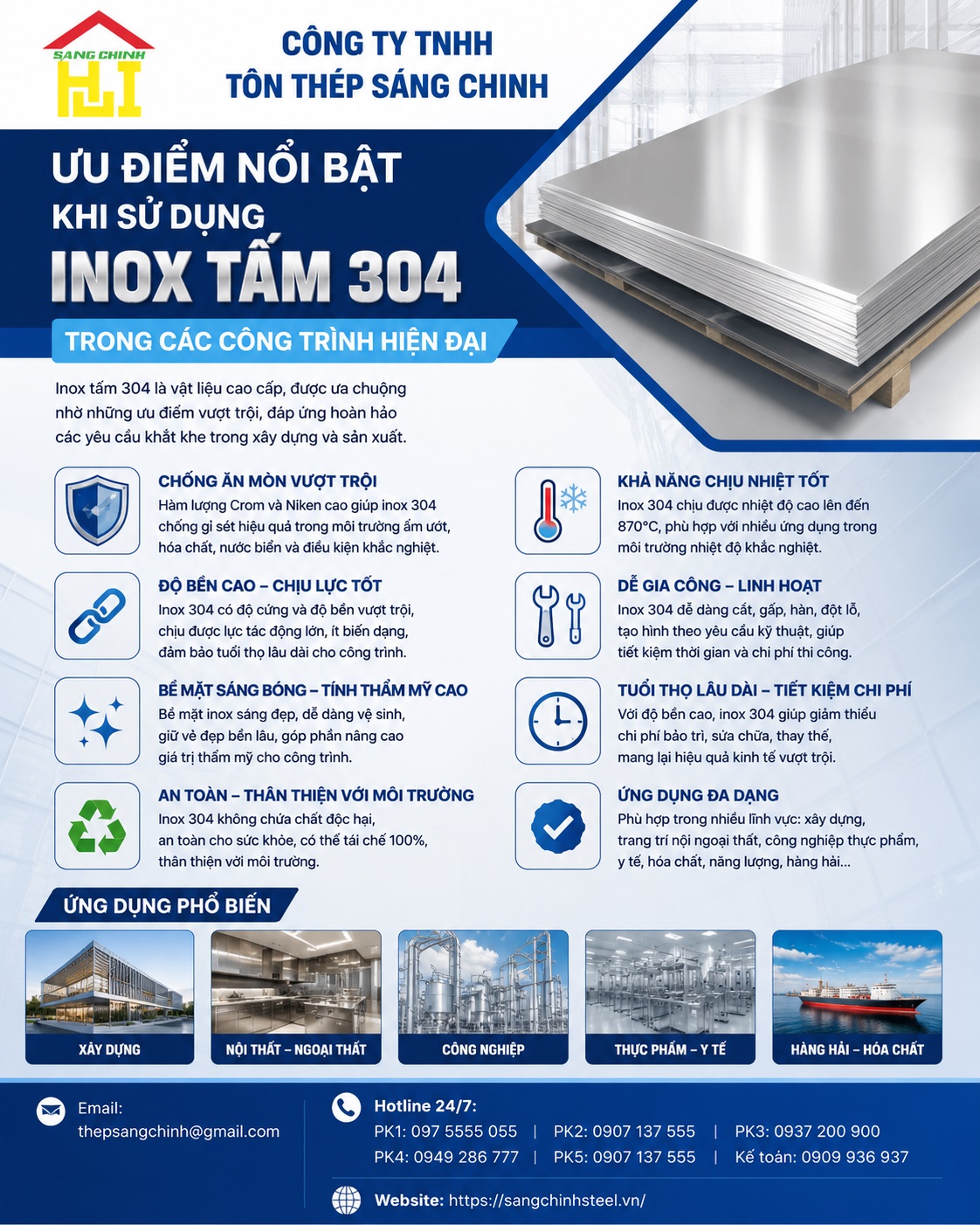 Giá inox tấm 304 Rẻ