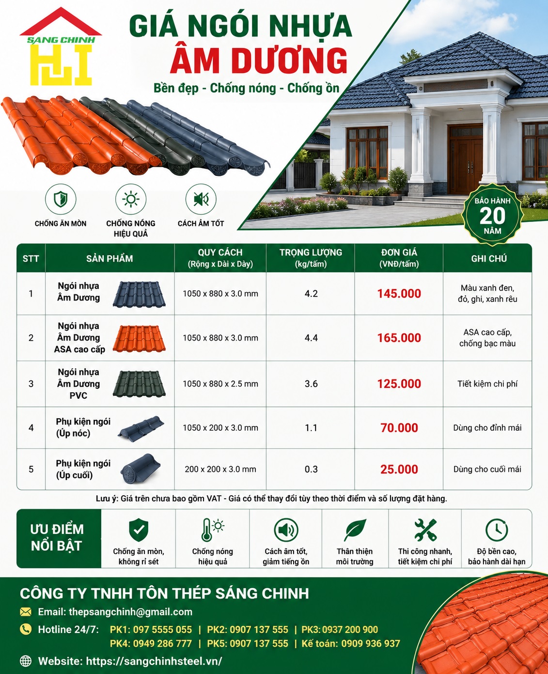 Giá Ngói Nhựa Âm Dương