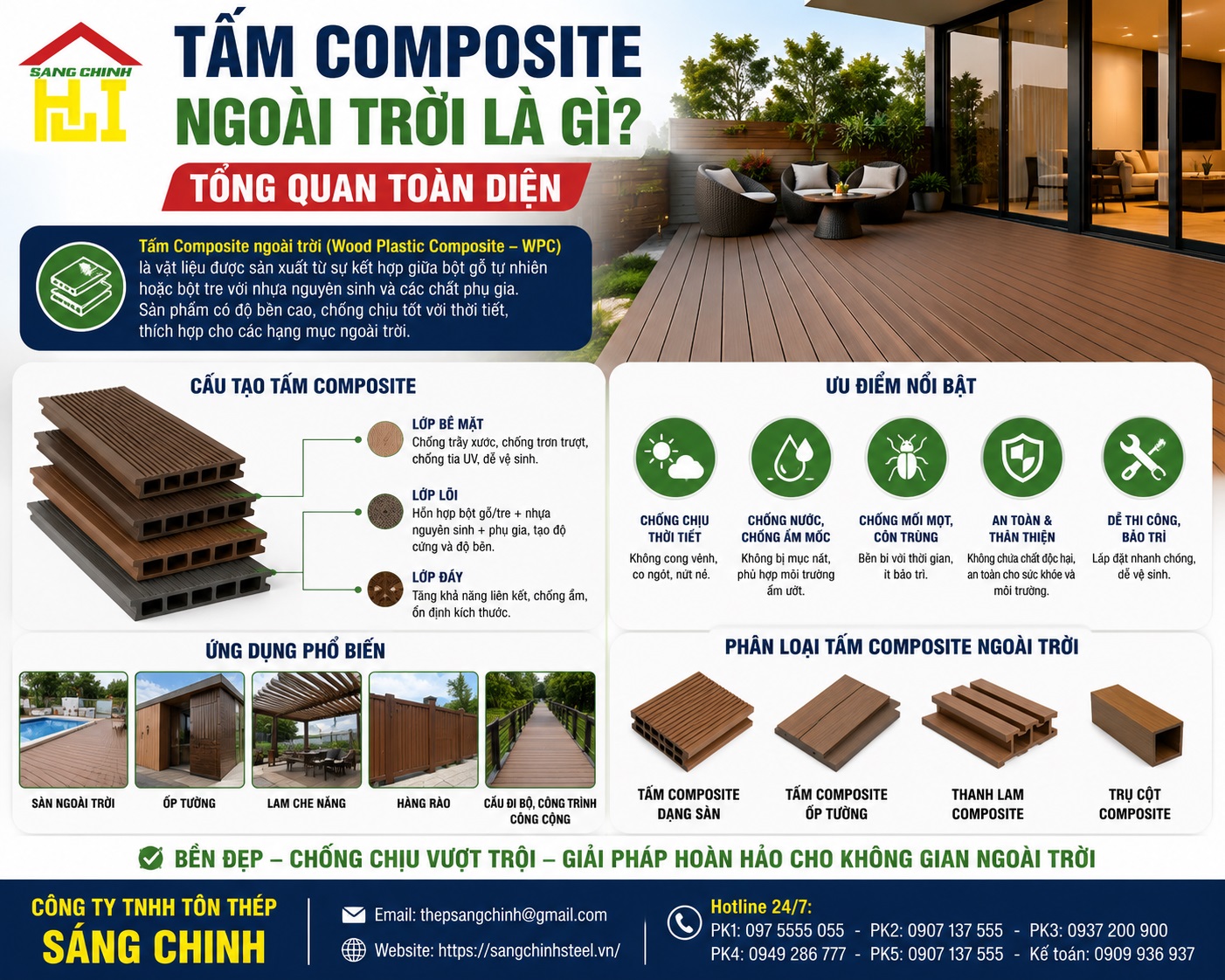 Giá Tấm Composite Ngoài Trời