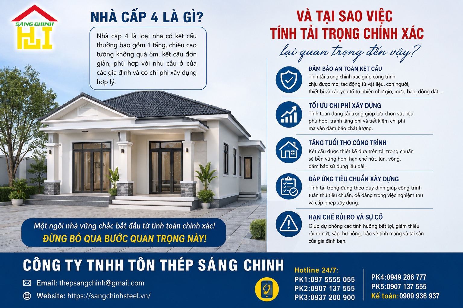Hướng dẫn cách tính tải trọng nhà cấp 4