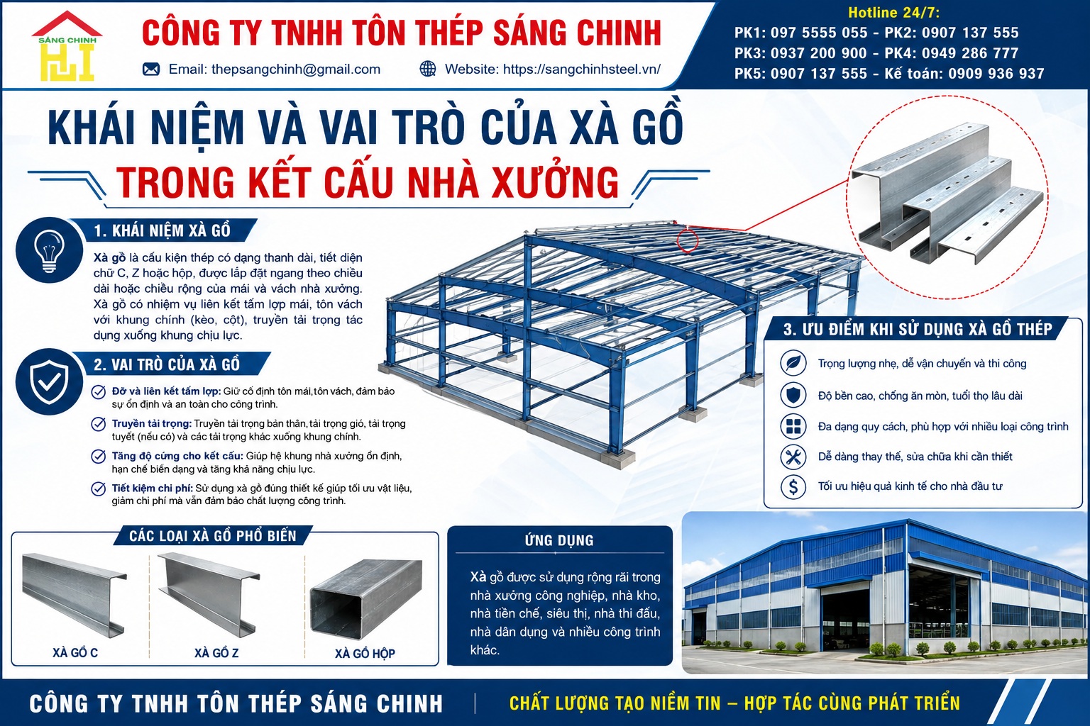 Khoảng cách xà gồ