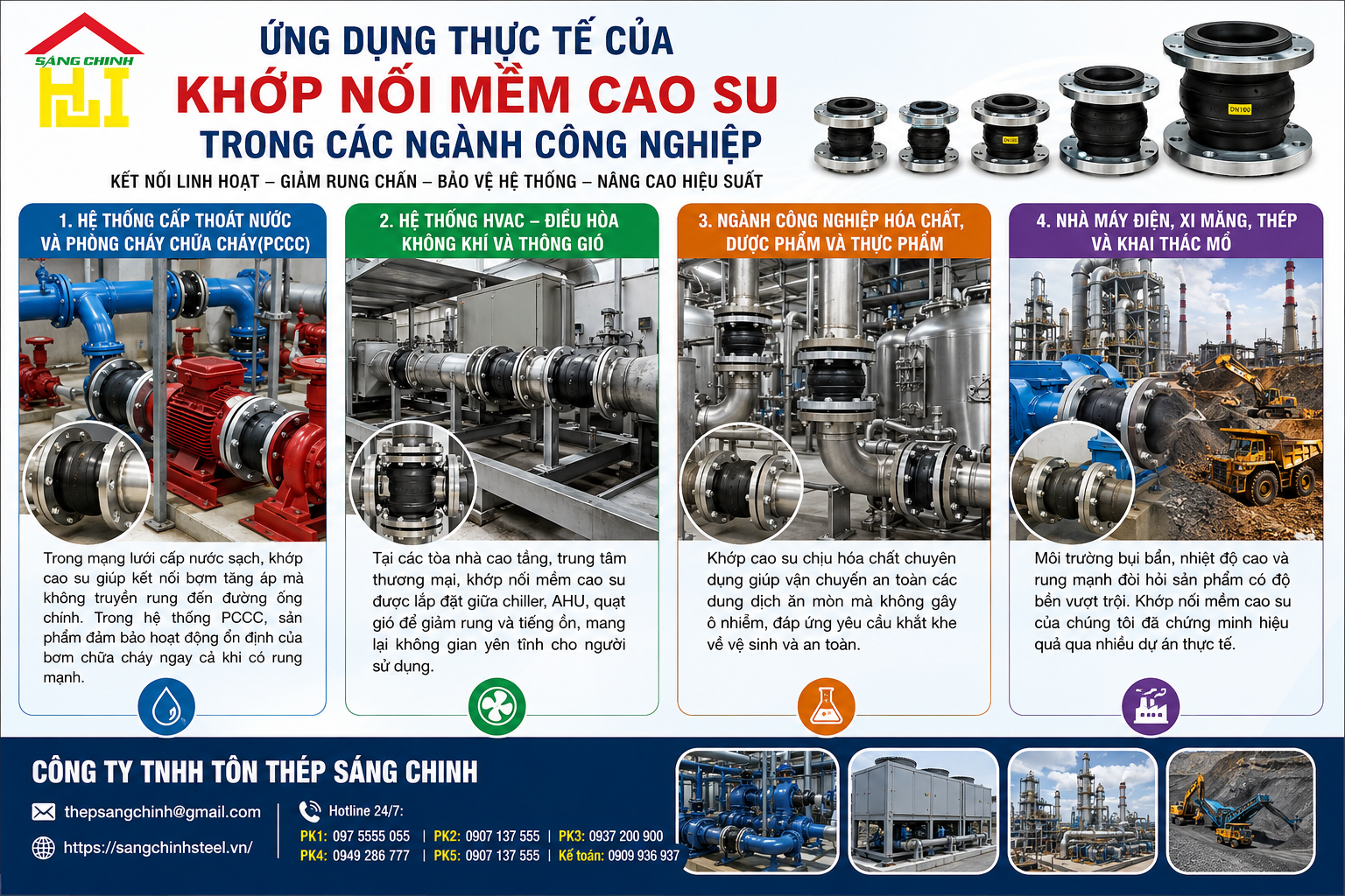 Khớp Nối Mềm Cao Su (khớp chống rung)