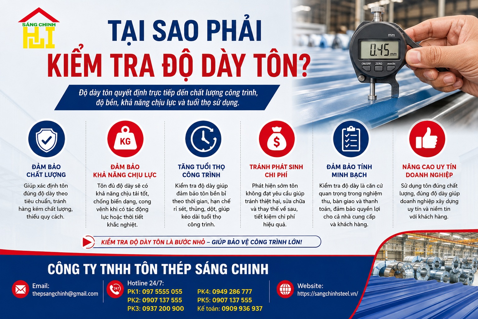 Kiểm tra độ dày tôn