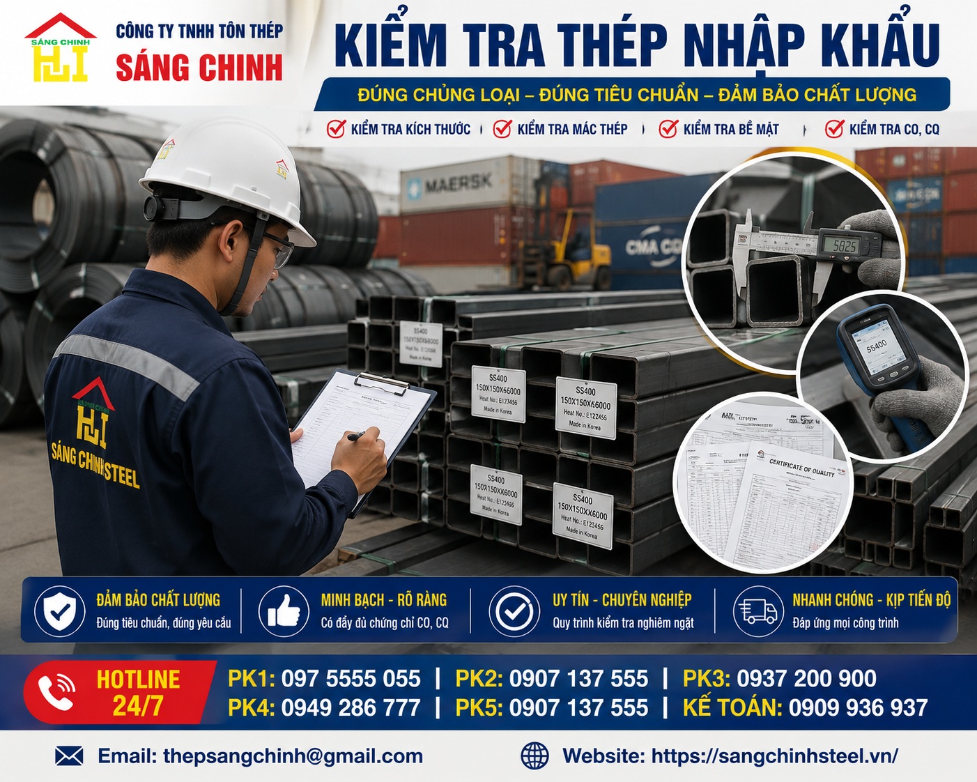 Kiểm tra thép nhập khẩu