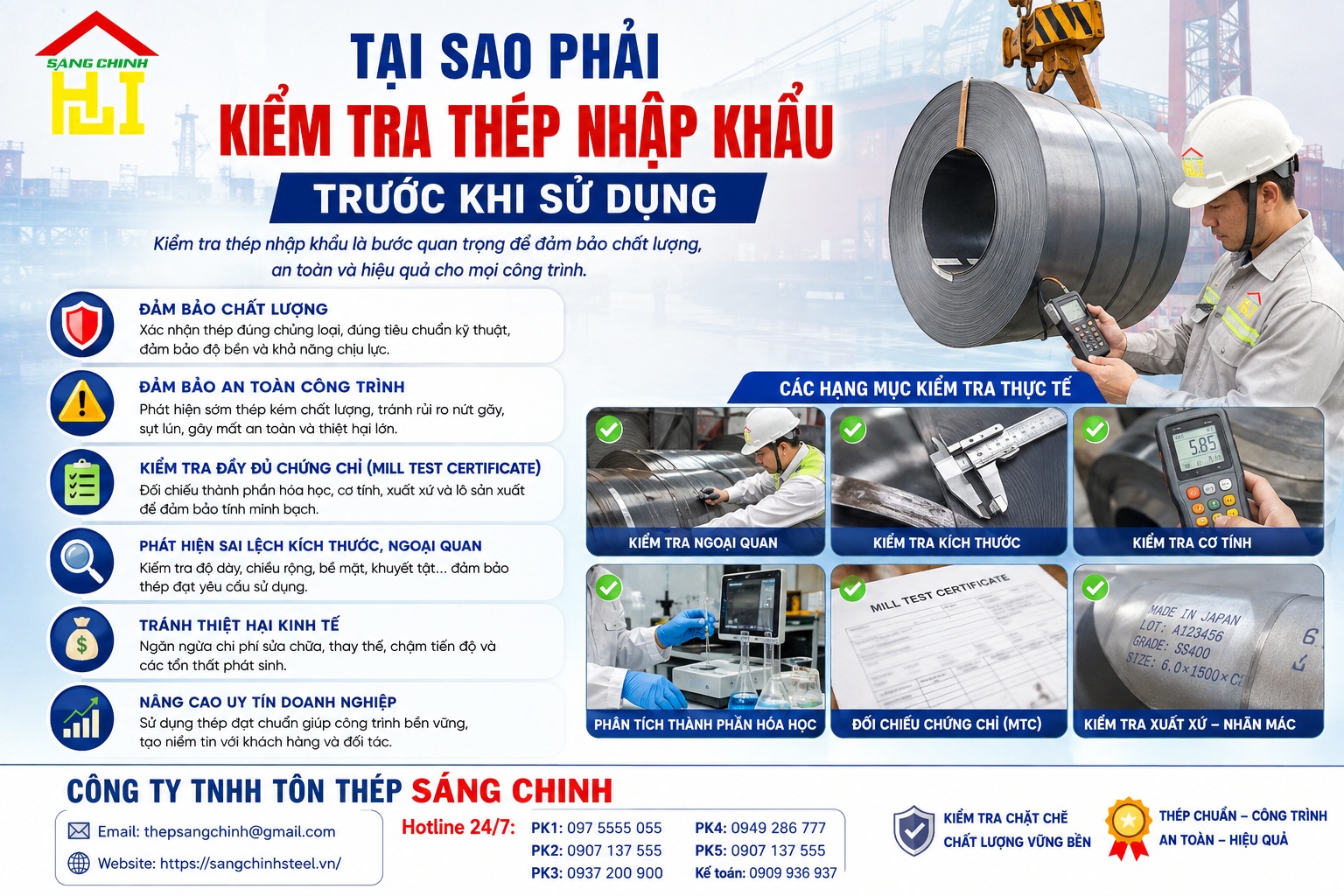 Kiểm tra thép nhập khẩu