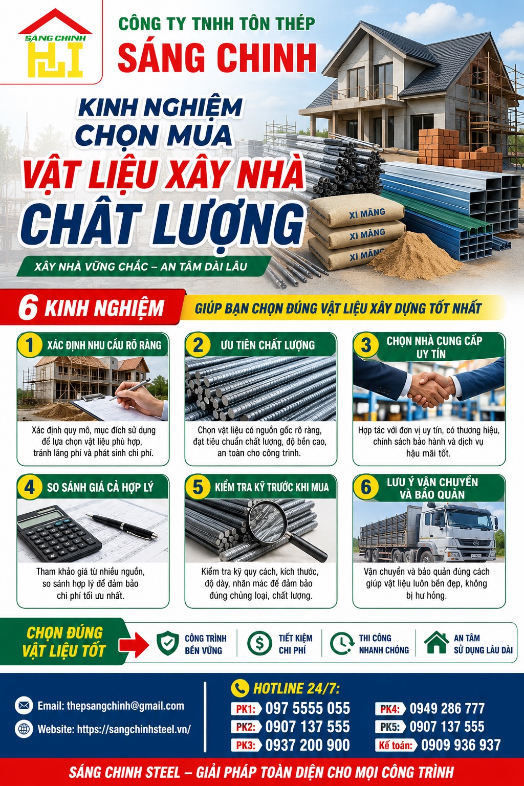 Kinh nghiệm chuẩn bị vật liệu xây nhà