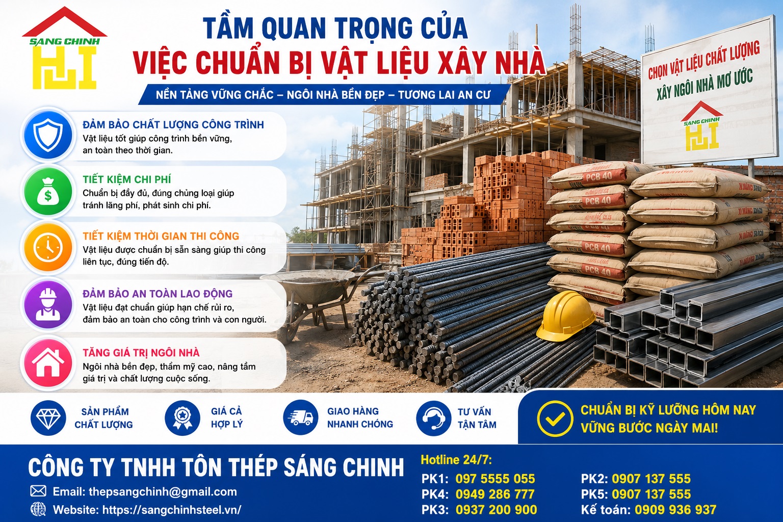 Kinh nghiệm chuẩn bị vật liệu xây nhà