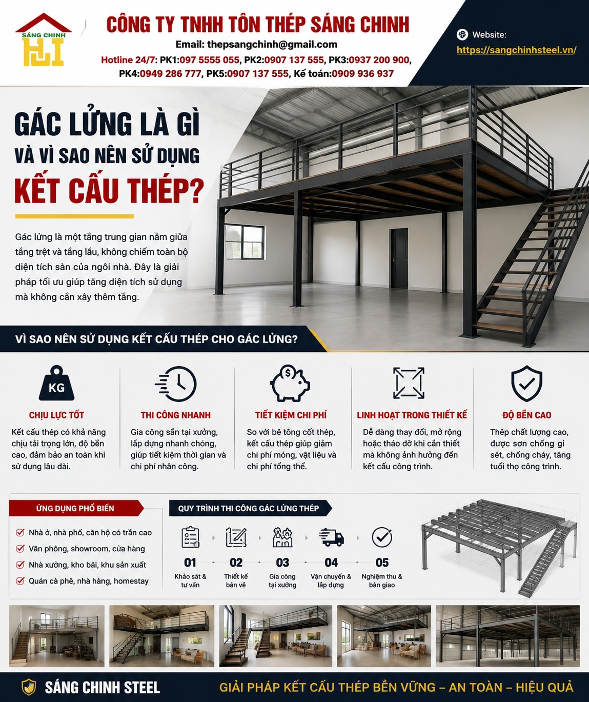 Làm gác lửng nên dùng thép nào?
