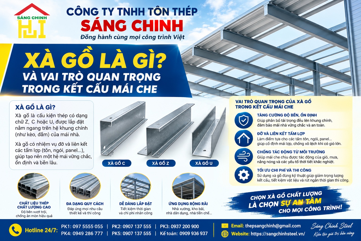 Làm mái che 100m² cần bao nhiêu xà gồ?