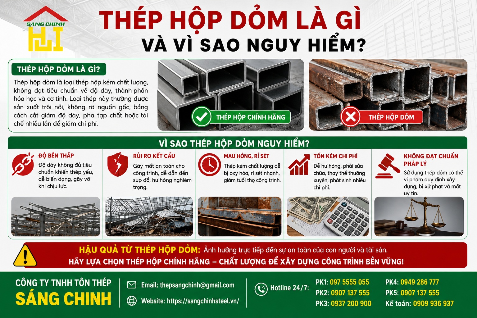 Làm sao tránh sai lầm khi mua thép hộp dỏm